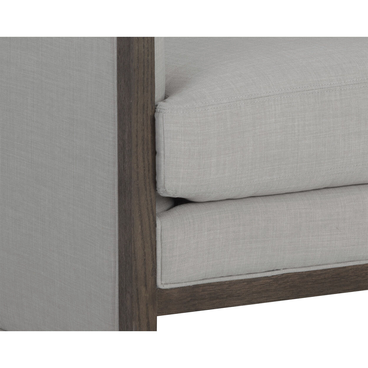 Chloe Distressed Brown / Linoso Light Grey Lounge Chair